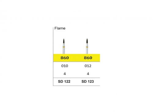 |فرز الماسی پالیش کامپوزیت توربین 4 عددی مدل شعله شمعی برند SMEDENT رنگ زرد کد 860