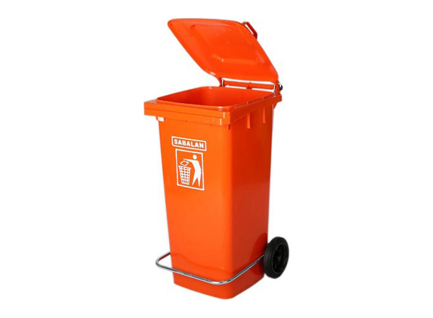 سطل زباله چرخ دار و پدال دار 120 و 240 لیتری برند سبلان
