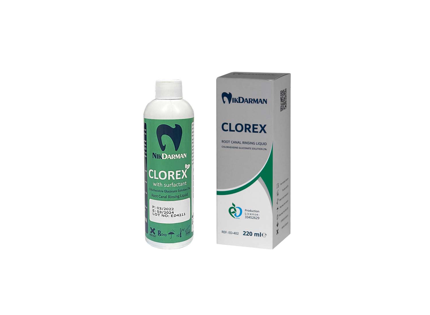 محلول کلرهگزیدین 2 درصد CLOREX برند نیک درمان
