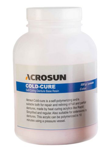 |پودر آکریلیک خود پخت فوری Cold Cure بطری 500 گرم برند Acrosun